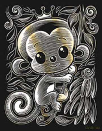 Artfoil Gold Kawaii Monkey 1623
