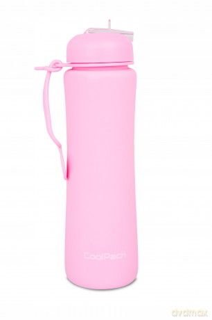 Bidon silikonowy 600ml Pump pastel powder pink Z14647