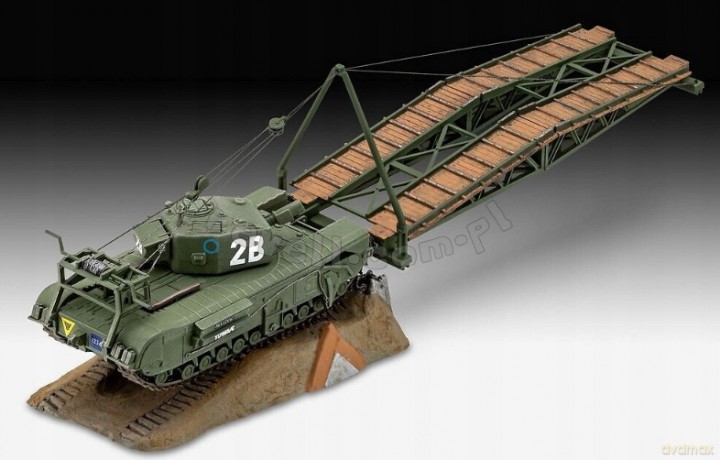 Czołg do sklejania 1:76 63297 Churchill A.V.R.E + klej, 3 farbki, pędzelek Revell