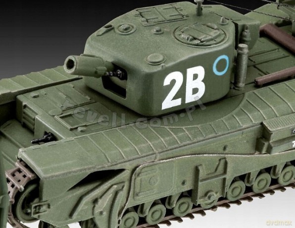 Czołg do sklejania 1:76 63297 Churchill A.V.R.E + klej, 3 farbki, pędzelek Revell