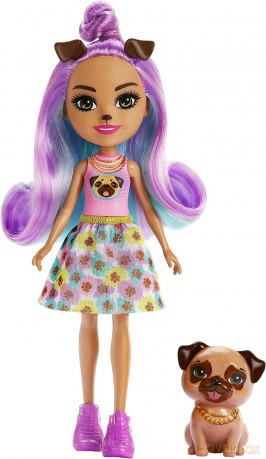 Enchantimals Lalka Penna Pug Mops + figurka Trusty HKN11
