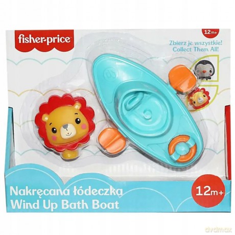 Fisher-Price Zabawka do kąpieli Nakręcana Łódeczka + Figurka Lew CFGMBT003A