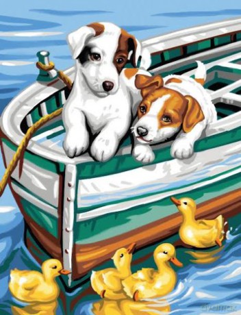 Junior Painting by Numbers Puppies and Ducks 1332