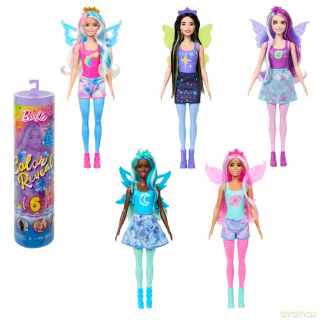 Lalka Barbie Color Reveal seria Galaktyczna Tęcza mix HJX61