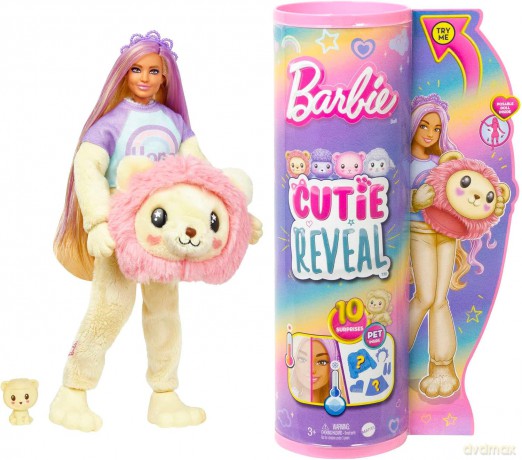 Lalka Barbie Cutie Reveal Lew Seria Słodkie stylizacje HKR06