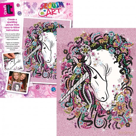 Obraz z cekinów Jednorożec 1720 Sequin Art Craft Teen Unicorn