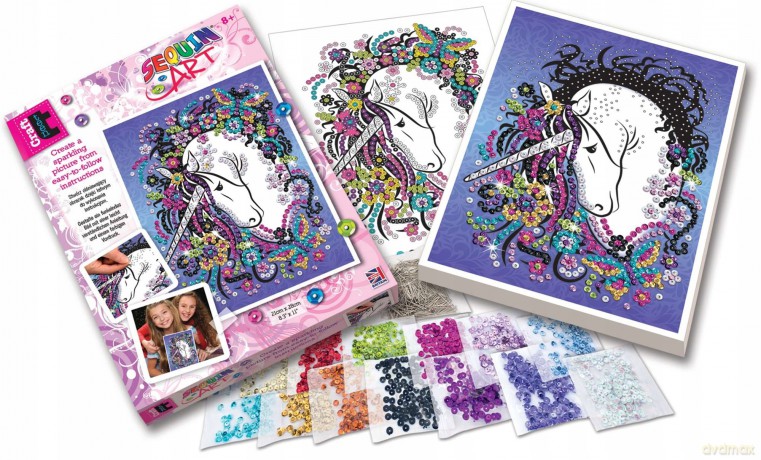 Obraz z cekinów Jednorożec 1720 Sequin Art Craft Teen Unicorn