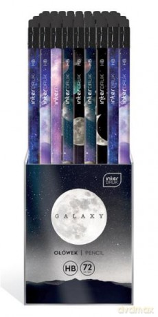 Ołówek z gumką Hb Galaxy p72 mix Interdruk