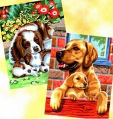 Painting by Numbers Pairs Junior Dogs 0214