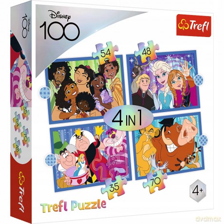 TREFL 4w1 Wesoły świat Disneya 34618 [PUZZLE]