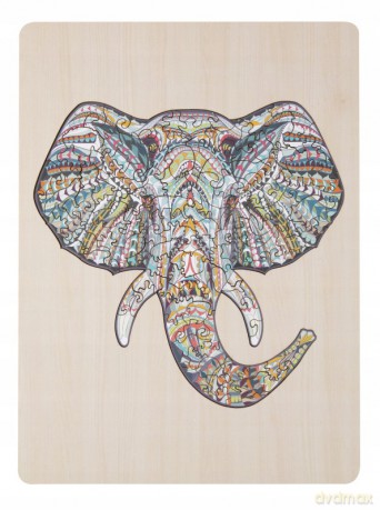 Puzzle drewniane konturowe 130 el Słoń [PUZZLE]