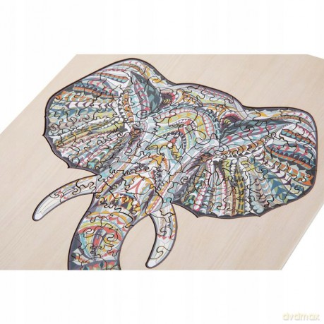 Puzzle drewniane konturowe 130 el Słoń [PUZZLE]