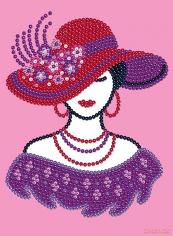 Sequin Art Purple Red Hatter 1944