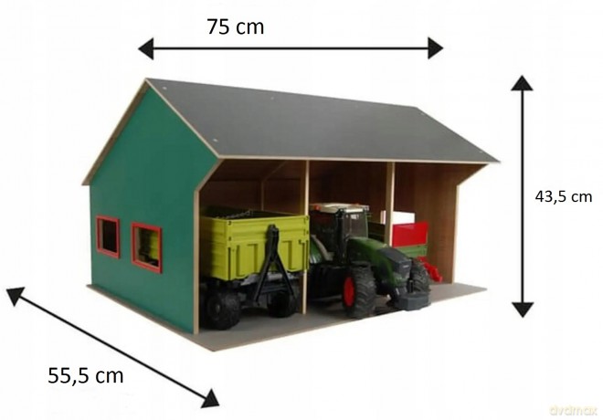Wiata na 2 traktory 1:16 44x53x37,5cm HIPO [FIGURKA]