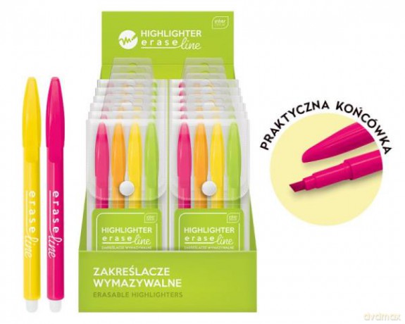Zakreślacze wymazywalne Neon 4 kolory Neon Interdruk cena za 1 komplet
