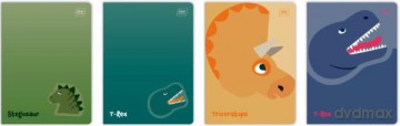 Zeszyt A5 16k 3 linie kolor Dinozaurus Interdruk mix