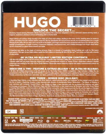 Hugo (Hugo i jego wynalazek) [Blu-Ray 4K]+[Blu-Ray 3D]+[Blu-Ray]