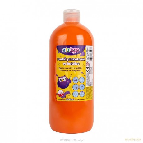 Farba plakatowa w butelce 1000ml pomarańcz