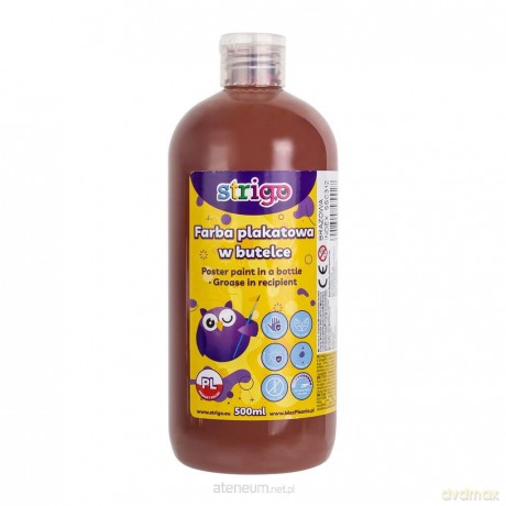 Farba plakatowa w butelce 500ml brązowa