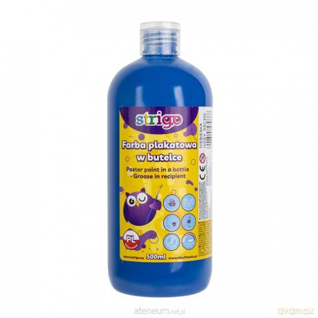 Farba plakatowa w butelce 500ml niebieska