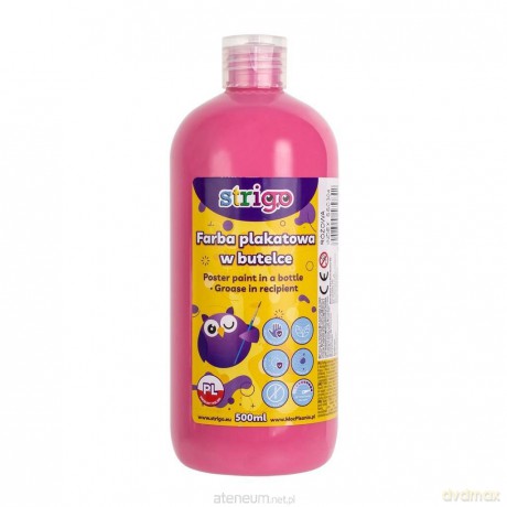 Farba plakatowa w butelce 500ml różowa