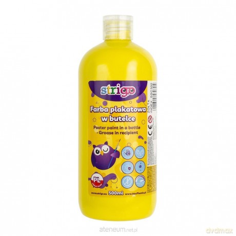 Farba plakatowa w butelce 500ml żółta