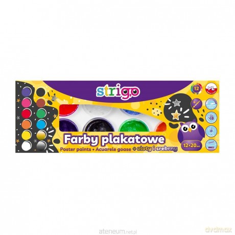 Farby plakatowe 20ml 12 kolorów