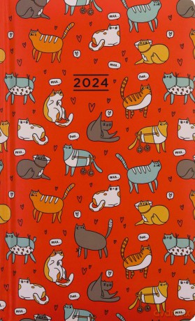 Kalendarz kieszonkowy 2024 Śmieszne koty [KALENDARZ]