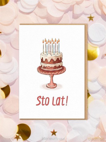 Karnet Urodziny - Tort sto lat