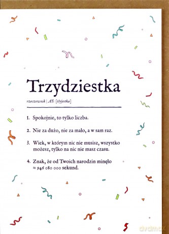 Karnet Urodziny - trzydziestka