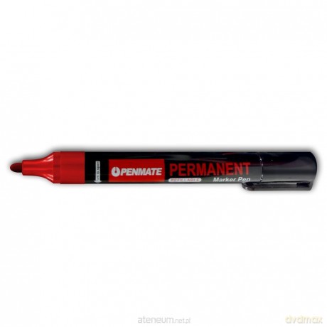 Marker permanenty okrągły czerwony (12szt)