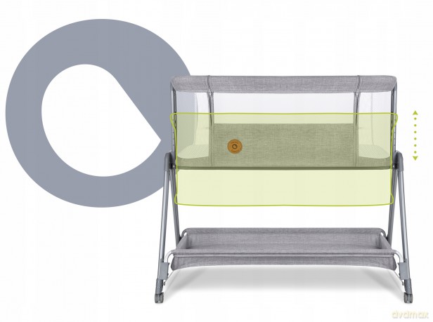 Łóżeczko dostawne Luna Grey Concrete 2 w 1