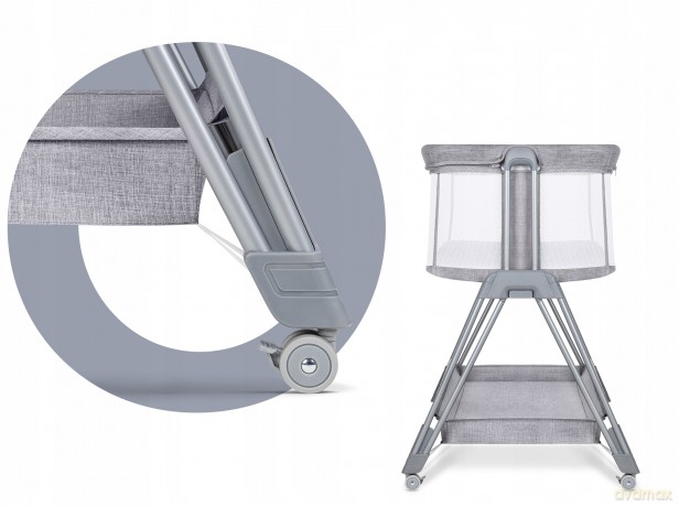Łóżeczko dostawne Luna Grey Concrete 2 w 1