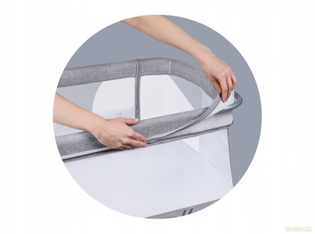 Łóżeczko dostawne Luna Grey Concrete 2 w 1