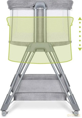 Łóżeczko dostawne Luna Grey Concrete 2 w 1