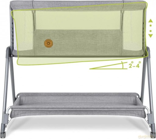 Łóżeczko dostawne Luna Grey Concrete 2 w 1