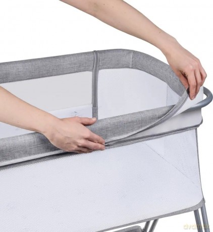 Łóżeczko dostawne Luna Grey Concrete 2 w 1