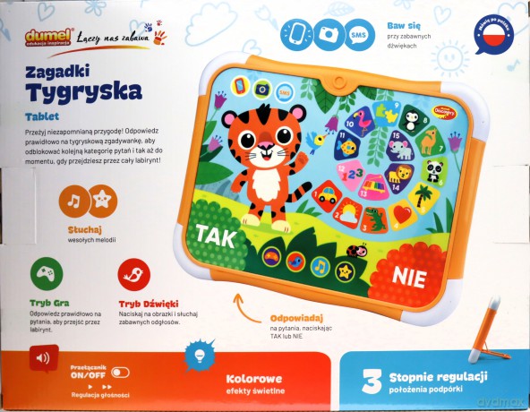 Dumel TABLET ZAGADKI TYGRYSKA Interaktywna Zabawka Edukacyjna Mówi Polsku