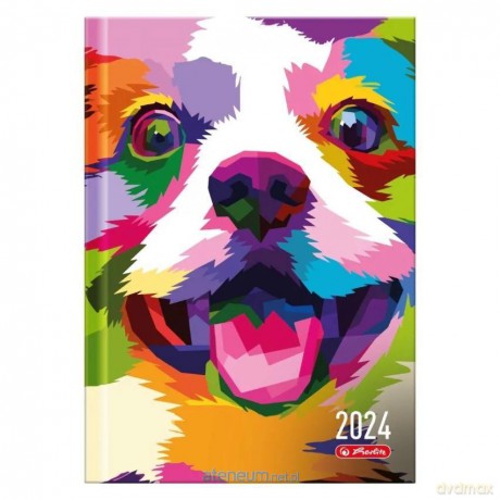 Kalendarz 2024 A5 dzienny Art pies [KALENDARZ]