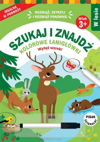 Szukaj i znajdź. Kolorowe łamigłówki. W lesie [KSIĄŻKA]