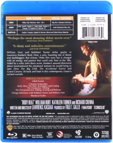Body Heat (Żar ciała) [Blu-Ray]