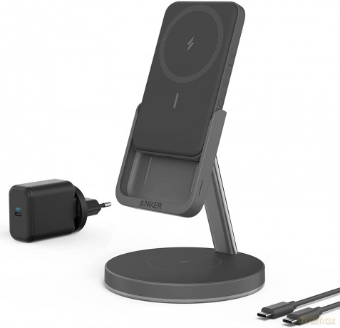Anker ładowarka indukcyjna z powerbankiem PowerWave Mag-Go 2in1 Stand czarna