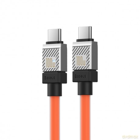 Baseus kabel CoolPlay USB-C - USB-C 1m 100W pomarańczowy
