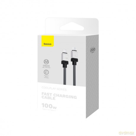 Baseus kabel CoolPlay USB-C - USB-C 2m 100W czarny