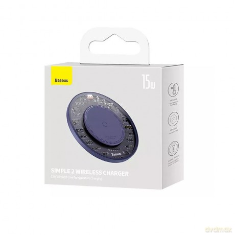 Baseus ładowarka indukcyjna Simple 2 15W fioletowa
