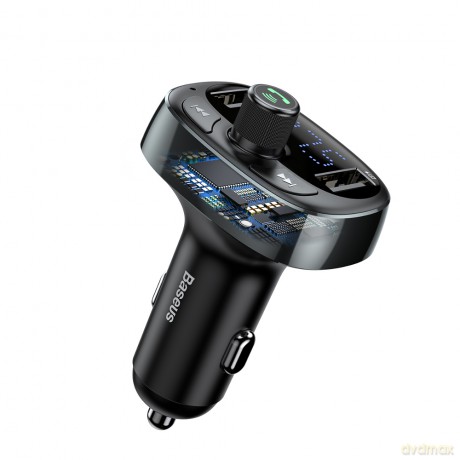 Baseus transmiter FM T Shaped S-09 Bluetooth MP3 ładowarka samochodowa czarna