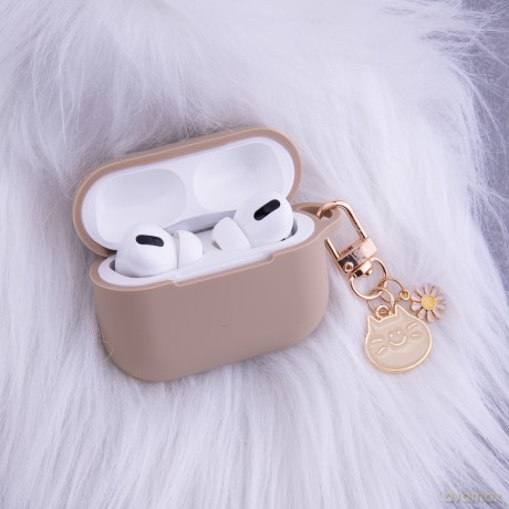 Etui do Airpods Pro 2 karmelowe z zawieszką