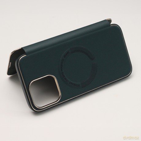 Etui Smart Gold Frame Mag do iPhone 11 Pro Max ciemnozielony