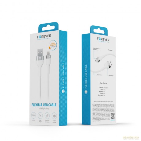 Forever kabel Flexible USB - Lightning 1,0 m 2,4A biały