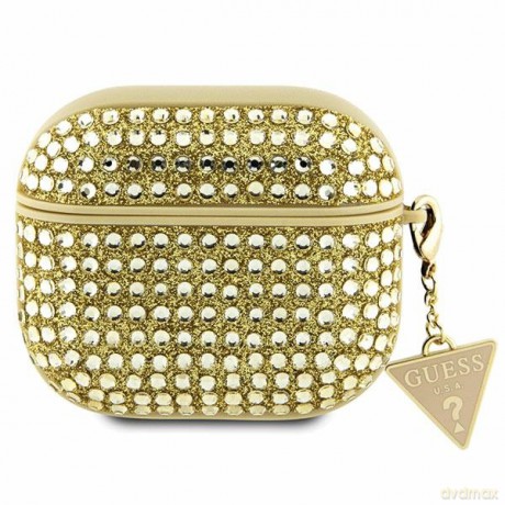 Guess etui do AirPods 3 GUA3HDGTPD złote Rhinestone Triangle Charm